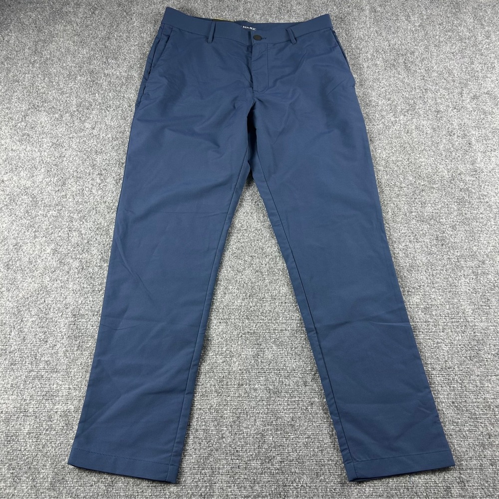 Banana Republic Flat Front Pant Mens 32x32 Blue Performance Chino 1557516 NWT